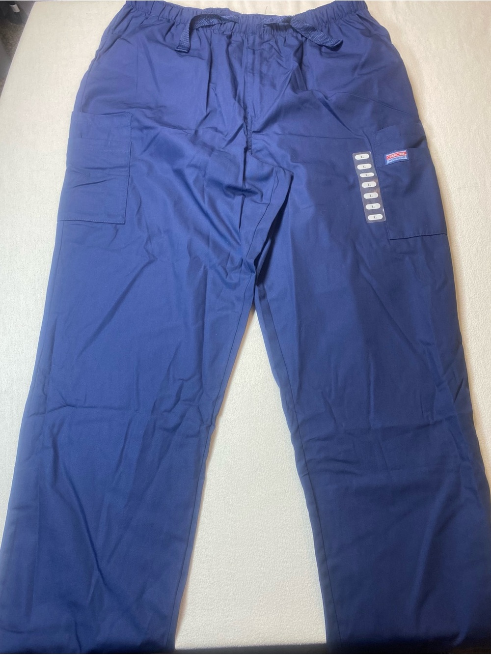 Cherokee Men's Navy Cargo Workwear Scrub Pants with Utility Pockets